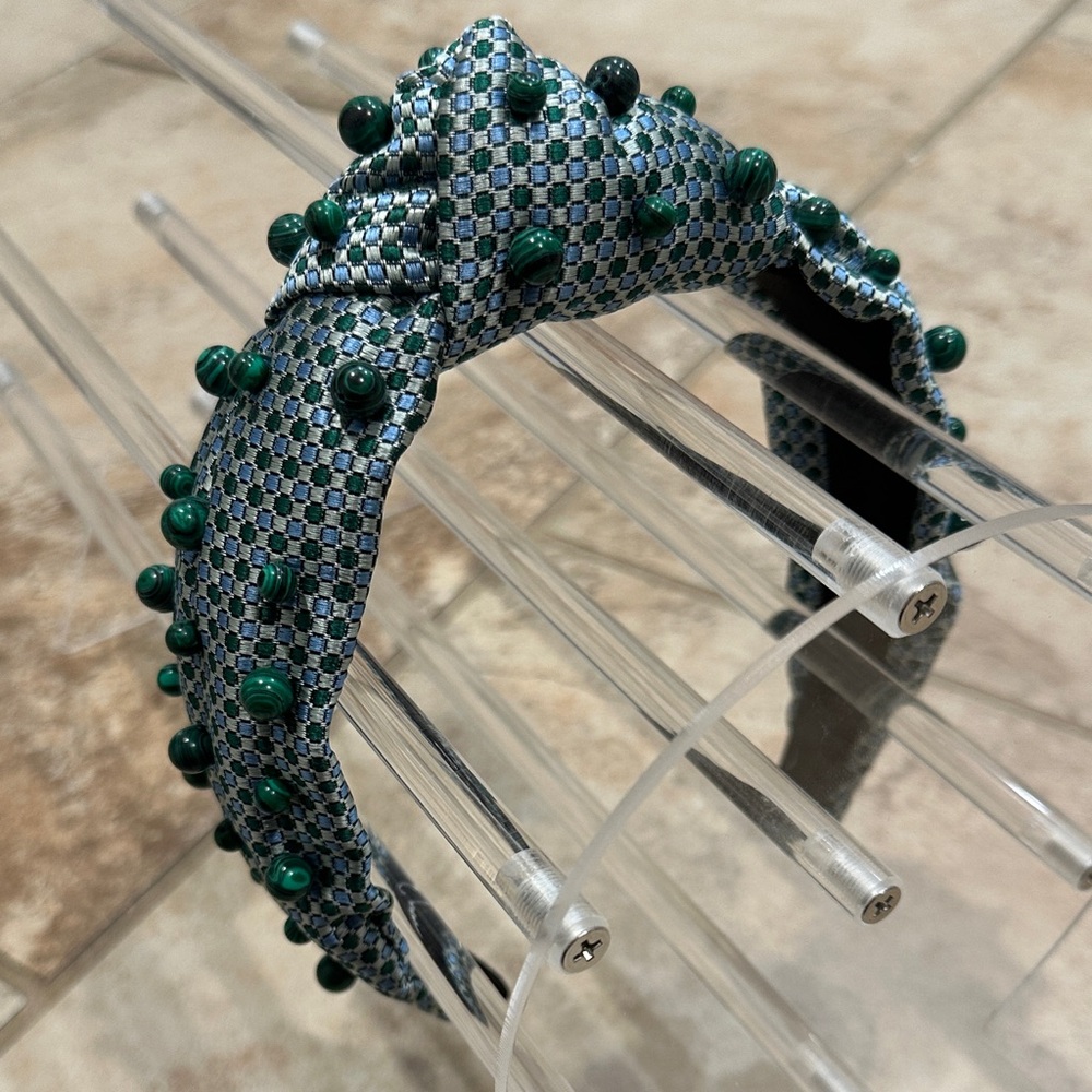 Brianna Cannon Blue and Green Beaded Headband